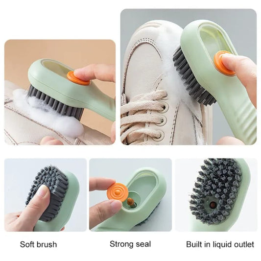 Cleaning Brush With Soap Dispenser | Long Handle | Soft Bristle