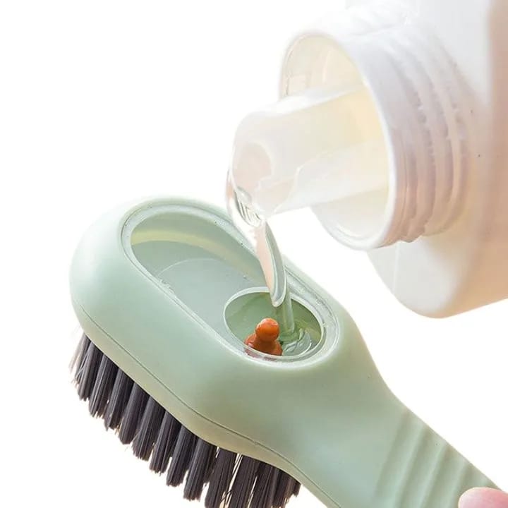 Cleaning Brush With Soap Dispenser | Long Handle | Soft Bristle
