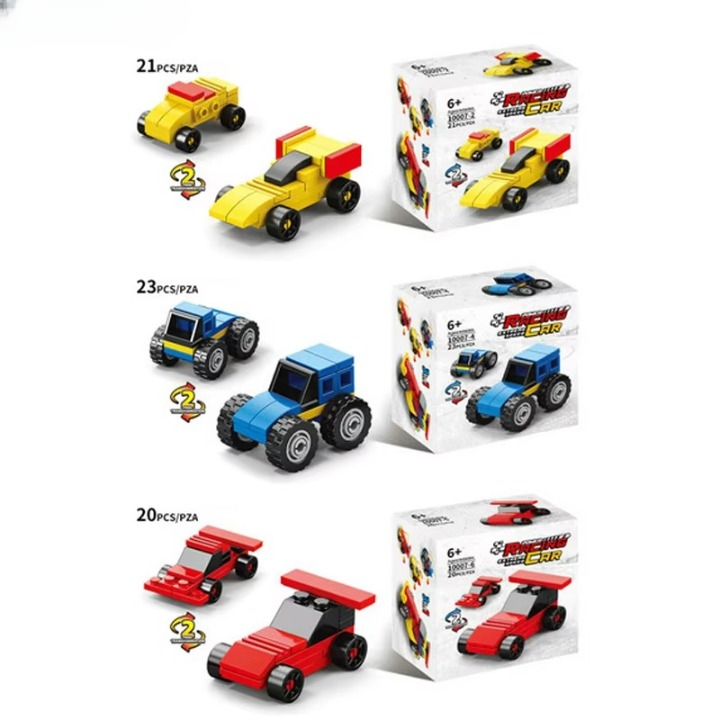 Power Racing Micro Blocks Set 6-in-1 – Mini Building Brick Racing Vehicles For Kids, Creative Diy Construction Toy Set With 6 Unique Race Car Models, Educational And Fun