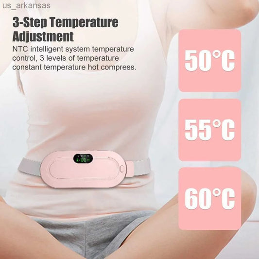 Digital Period Pad Heating And Vibrating For Healing Period Cramps / Heated Belly Belt For Menstrual Cramp Relief Electric Massager Machine For Woman