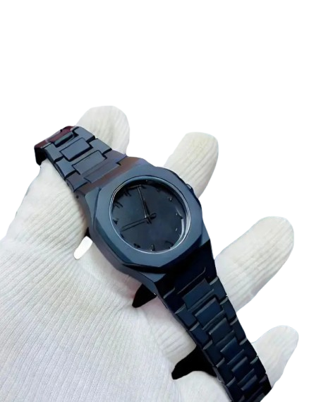 Full Black Aura Quartz Watch – Lightweight Design, , Premium Quality & Finish