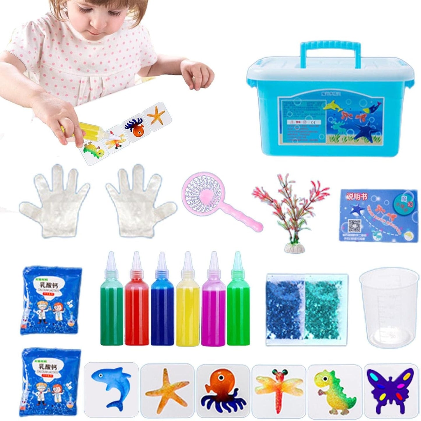 Handmade Water Toys Water Elf Set Ocean – Magic Water Toy Kit – Shape Mold Handmade Water Elves Toy, Marine Life Creature Toys For Kids
