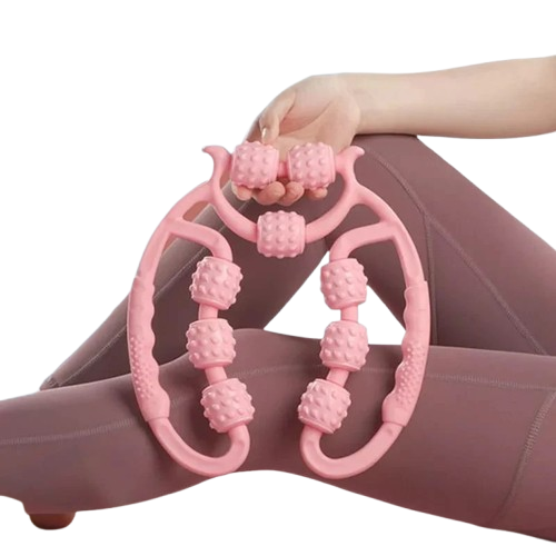 9 Wheels U Shape Points Massage Muscle Relax Roller Massager Made In China (random Color)